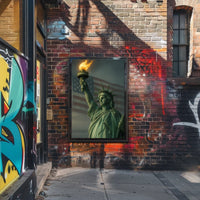 The Statue of Liberty and the American Flag Poster