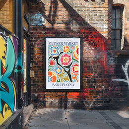 Flower Market in Barcelona Poster