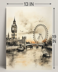 London Landmarks In Watercolor Poster