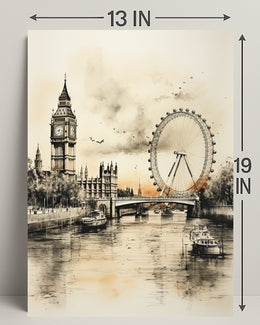 London Landmarks In Watercolor Poster