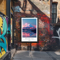 Mount Fuji Tranquil Reflection Travel Poster