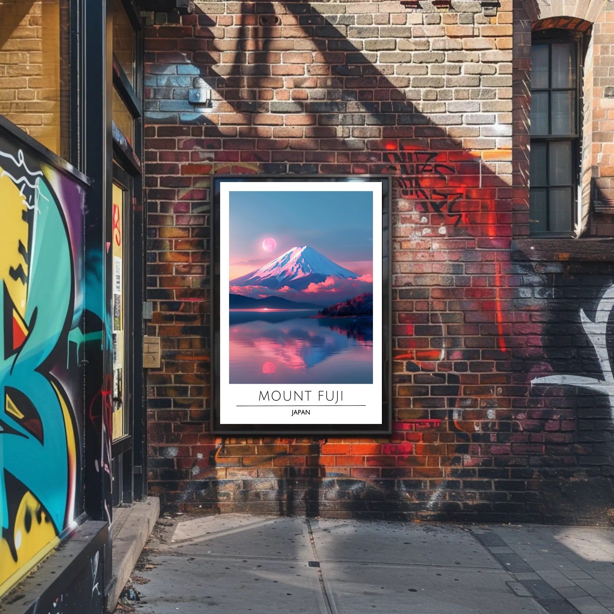 Mount Fuji Tranquil Reflection Travel Poster
