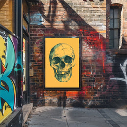 Human Skull Mortality Decay Illustration Poster