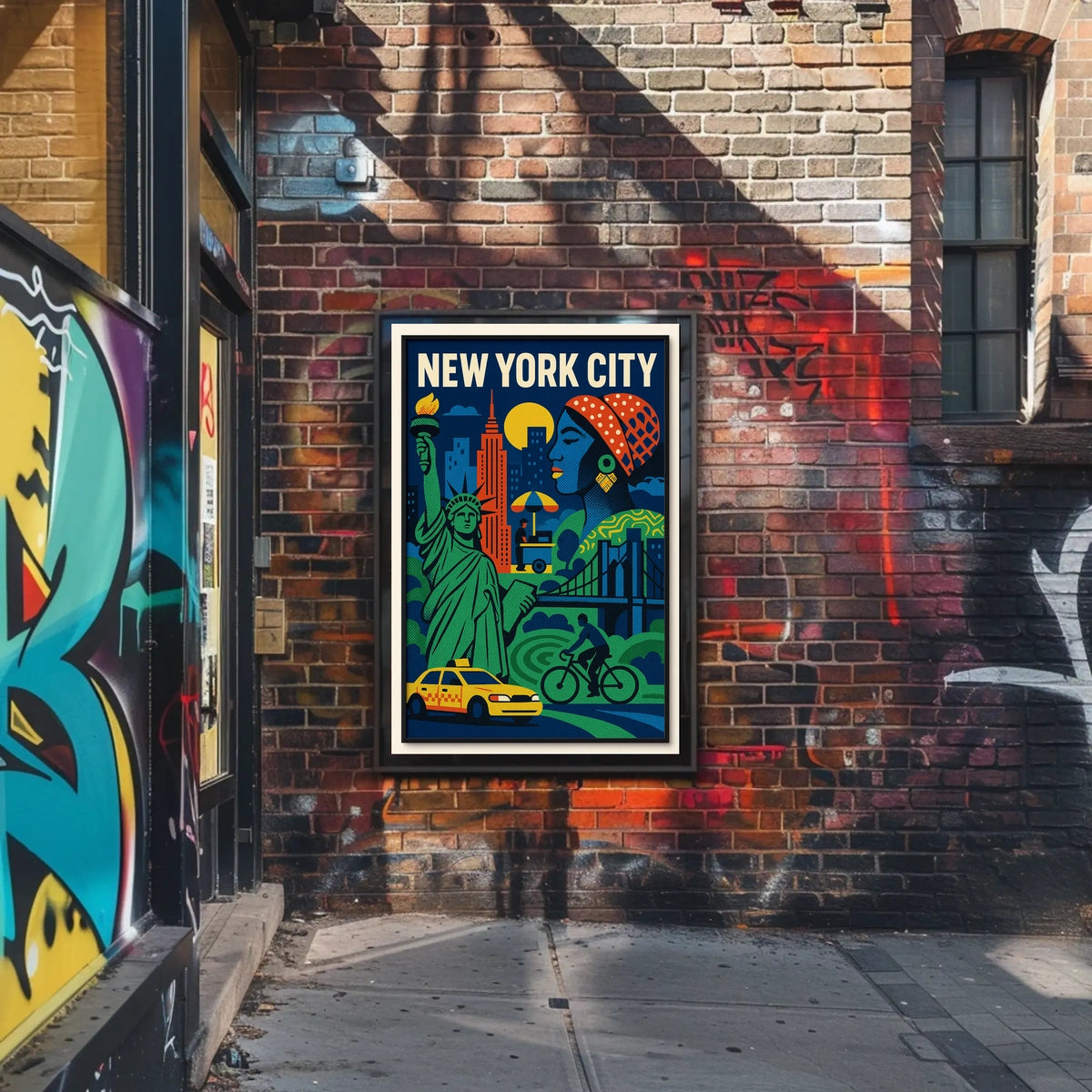 New York City Poster Abstract Travel Colorful Wall Art