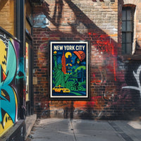 New York City Poster Abstract Travel Colorful Wall Art