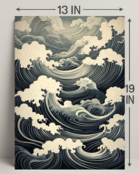 Oceanic Waves And Clouds Poster PosterGoat