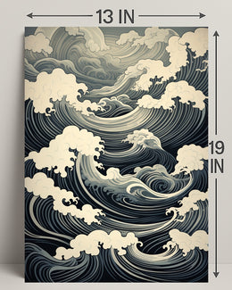 Oceanic Waves And Clouds Poster PosterGoat