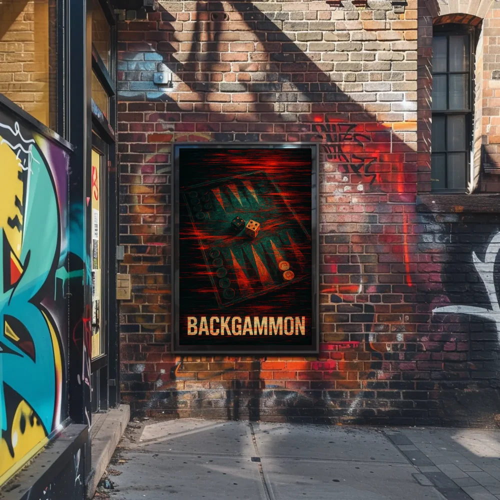 Backgammon Strategy Modern Art Poster - Abstract or Artistic Poster