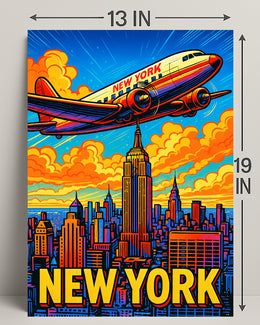 New York City Skyline Retro Poster PosterGoat