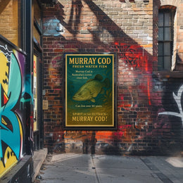 Murray Cod Vintage Illustration Educational Wall Art