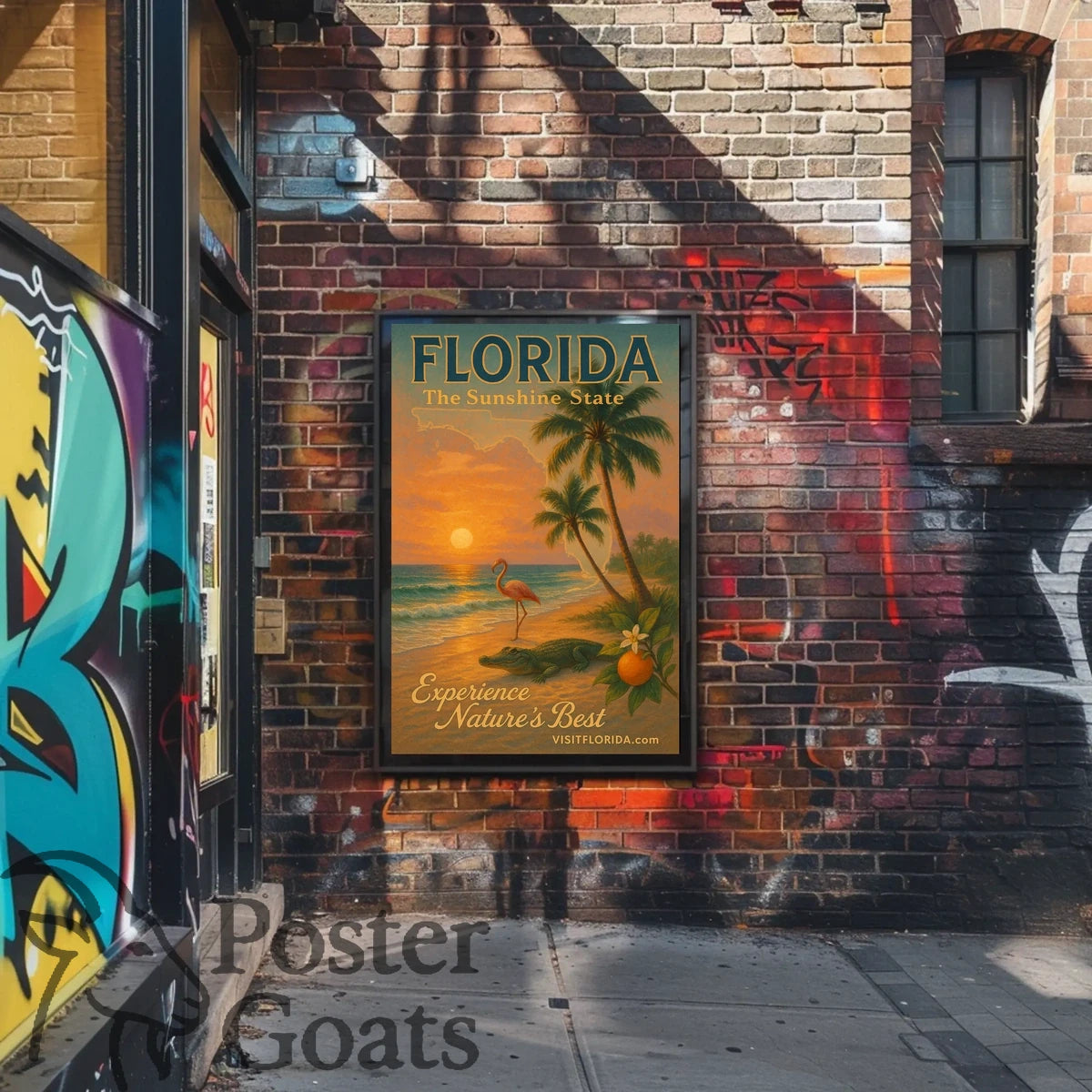 Florida Sunset: Vintage Travel Poster
