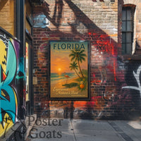 Florida Sunset: Vintage Travel Poster