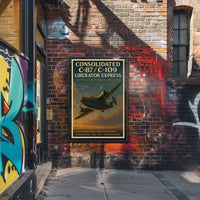 Vintage WWII Liberator Express Aviation Art Poster