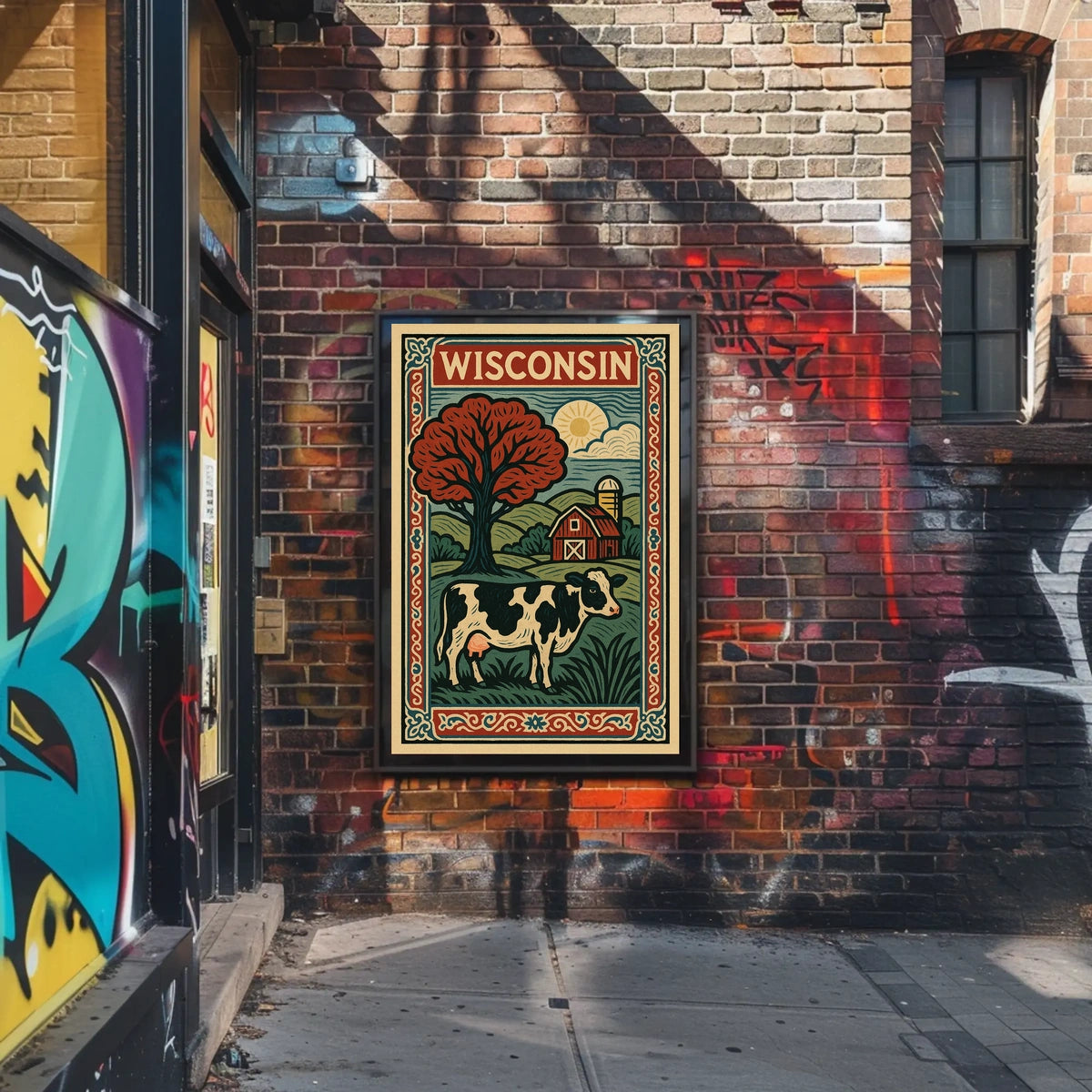 Wisconsin Countryside Vintage Rustic Cozy Poster