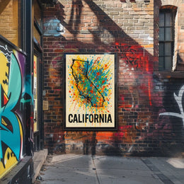 California Splash Art Poster