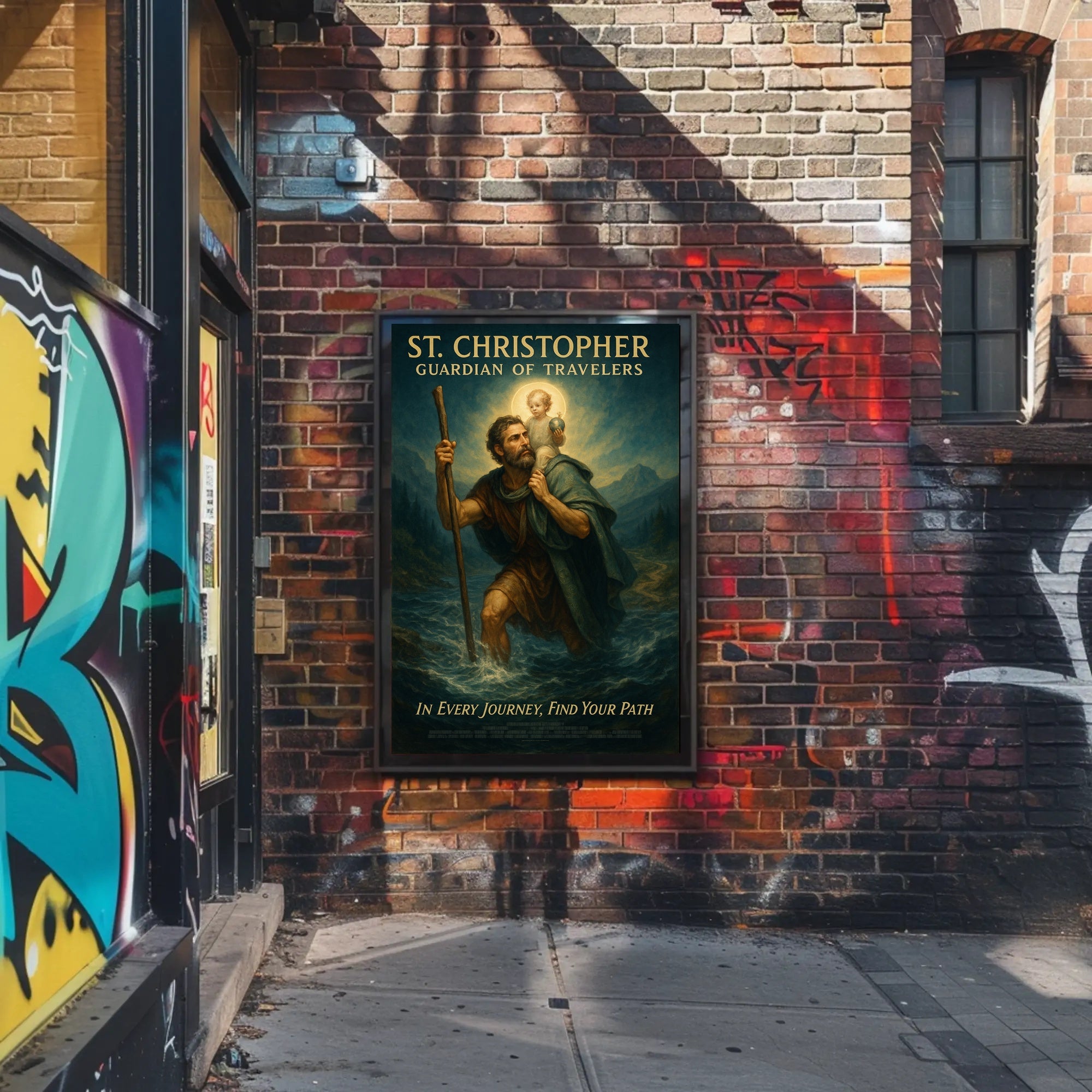 St. Christopher Guardian of Travelers Poster PosterGoat