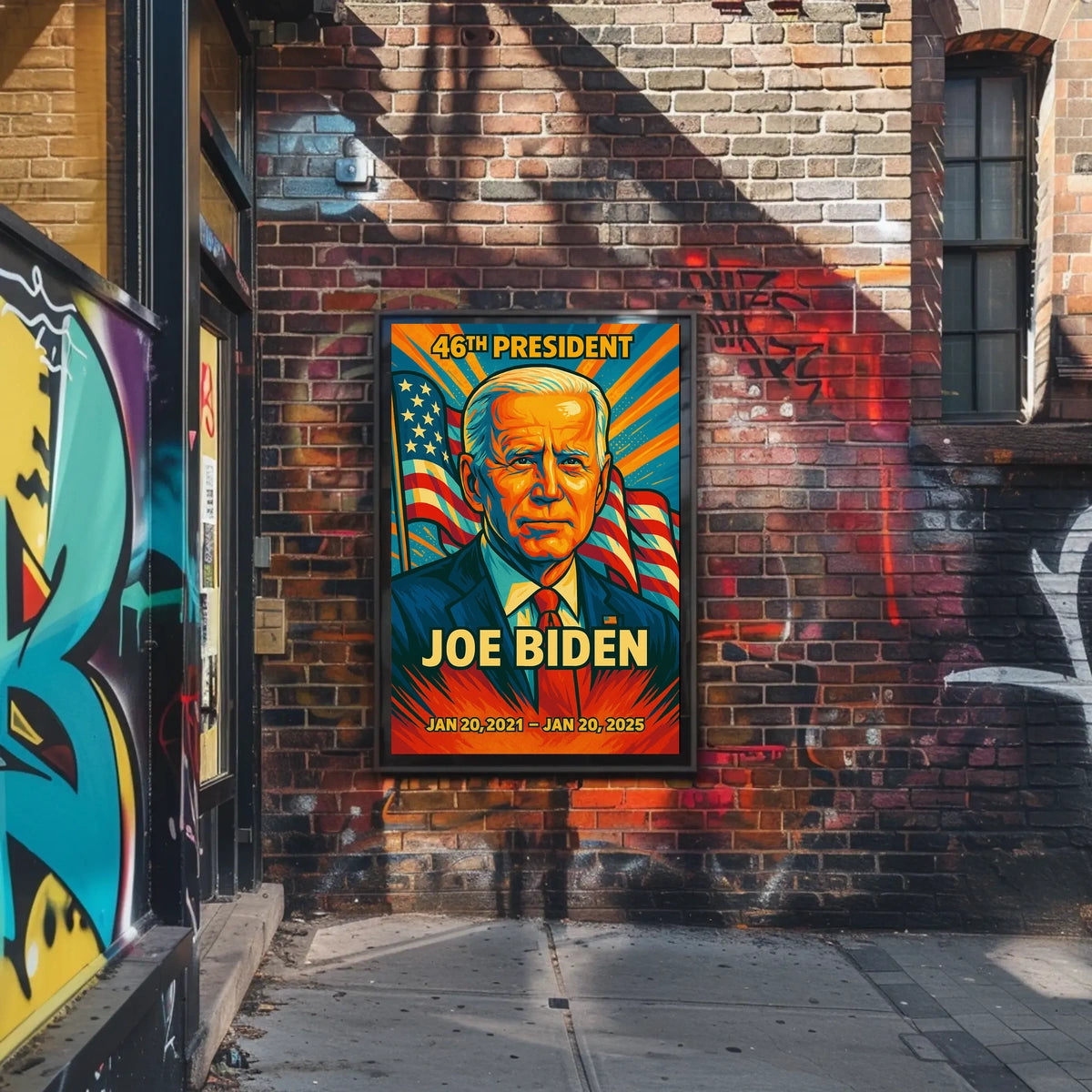 Joe Biden 46th President of the United States Colorful Comic Book Style Poster
