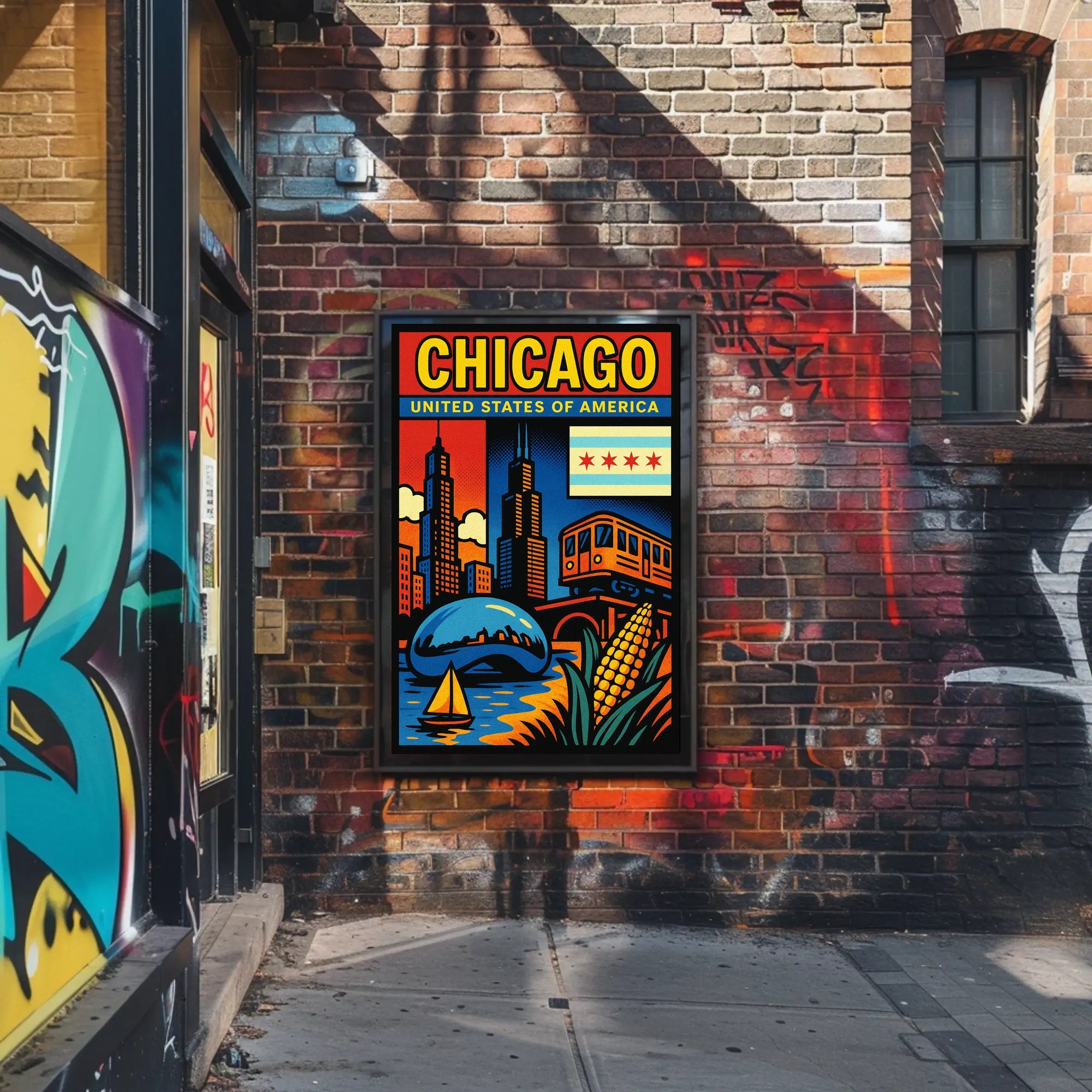 Vibrant Chicago Poster PosterGoat
