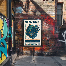 Newark Vibrant Urban Cityscape Modern Infographic Travel Poster PosterGoat