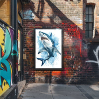 Majestic Shark Illustration Poster
