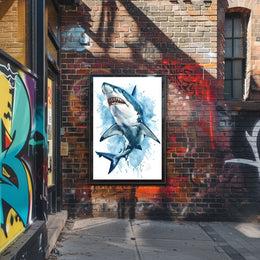Majestic Shark Illustration Poster