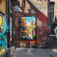 Mexico City Vibrant Street Scene Travel Poster