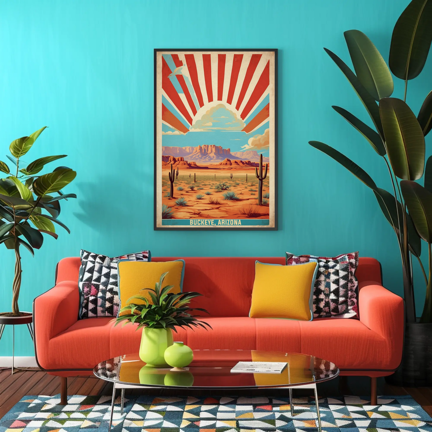 Buckeye Arizona American Scene Art Vintage Travel Poster
