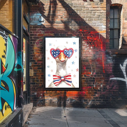Goose With American Flag Sunglasses Illustration Poster