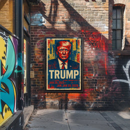 Donald Trump 47th President of the United States Street Art Mashup Poster