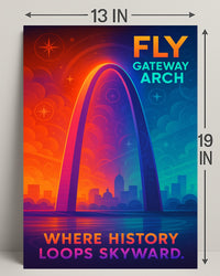 Gateway Arch Inspiring St. Louis Urban Cityscape Travel Poster