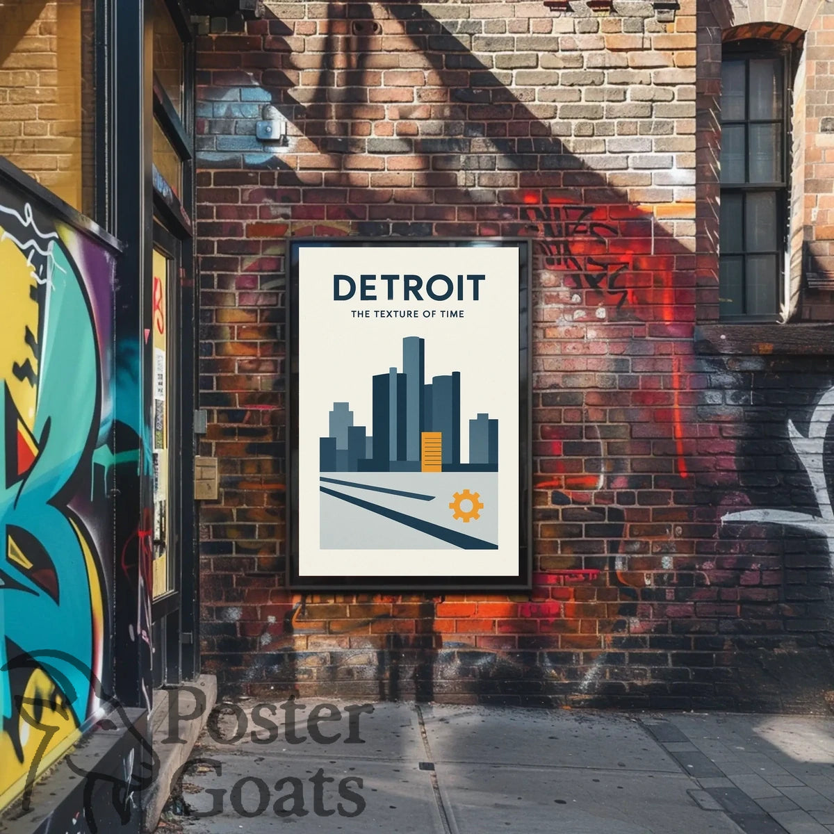 Detroit Cityscape Modern Industrial Urban Artwork Poster