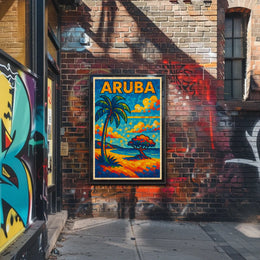 Aruba Mosaic Art Poster