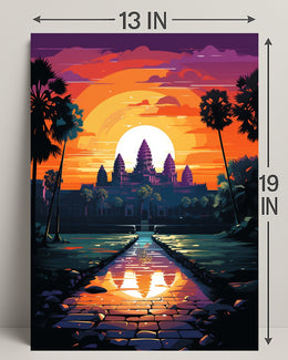 Sunset Over Angkor Wat Poster