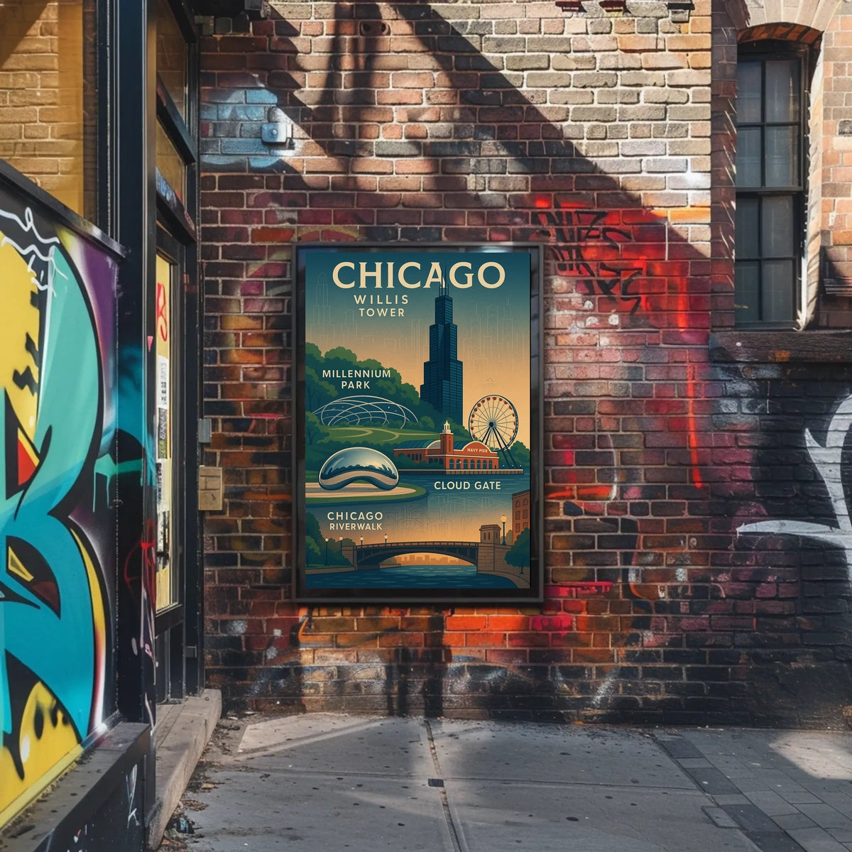 Discover Chicago Landmarks Poster