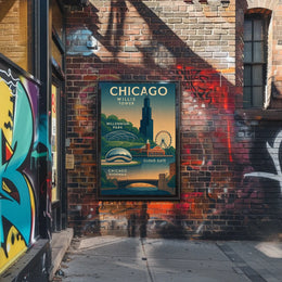 Discover Chicago Landmarks Poster