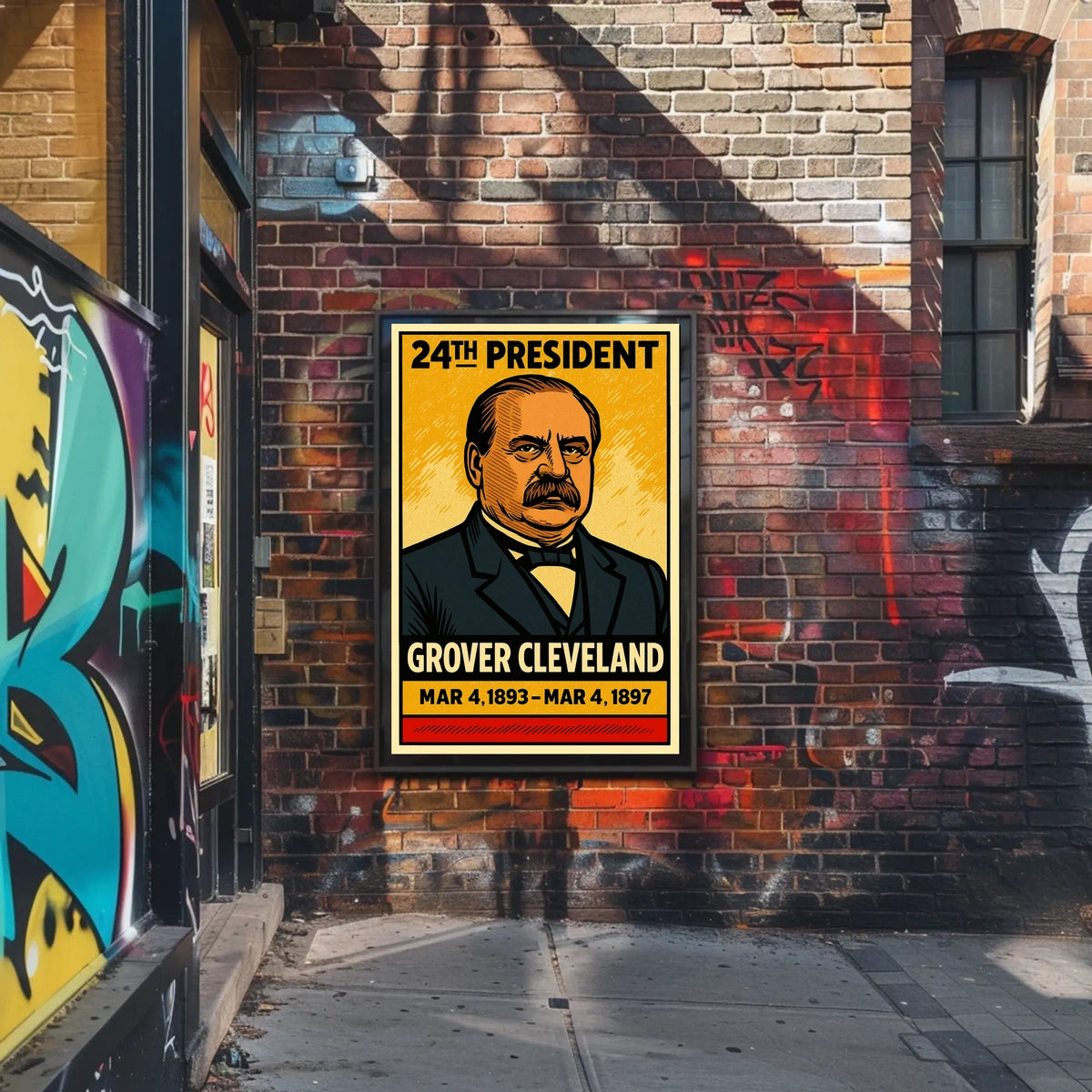 Grover Cleveland 24th President of the United States Inked Comic Style Poster