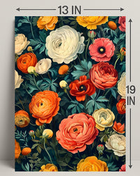 Floral Harmony in Modern Vintage Artistic Poster