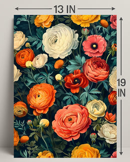 Floral Harmony in Modern Vintage Artistic Poster