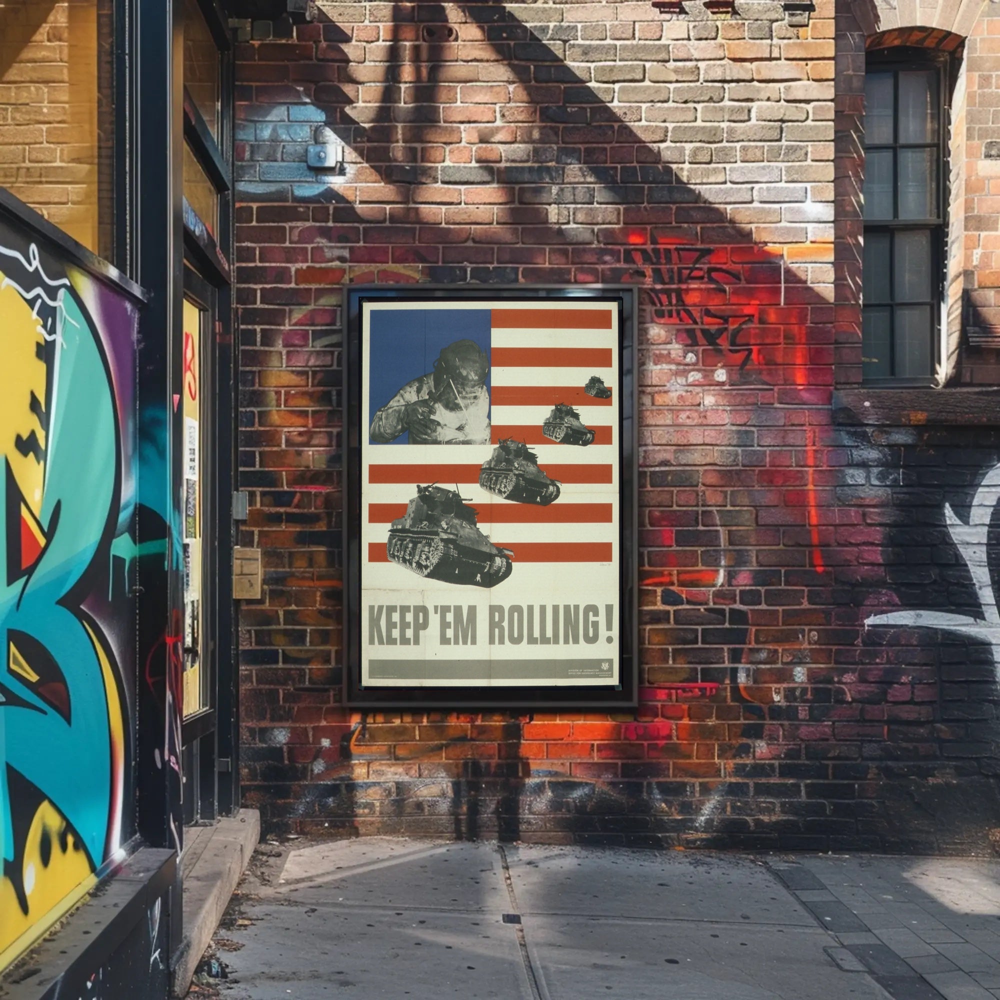 World War II American Industrial Effort Propaganda Poster