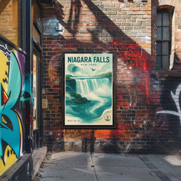 Niagara Falls New York Scenic Poster Vintage Wall Art