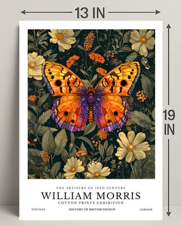 William Morris Butterfly Botanical Heritage Artistic Poster