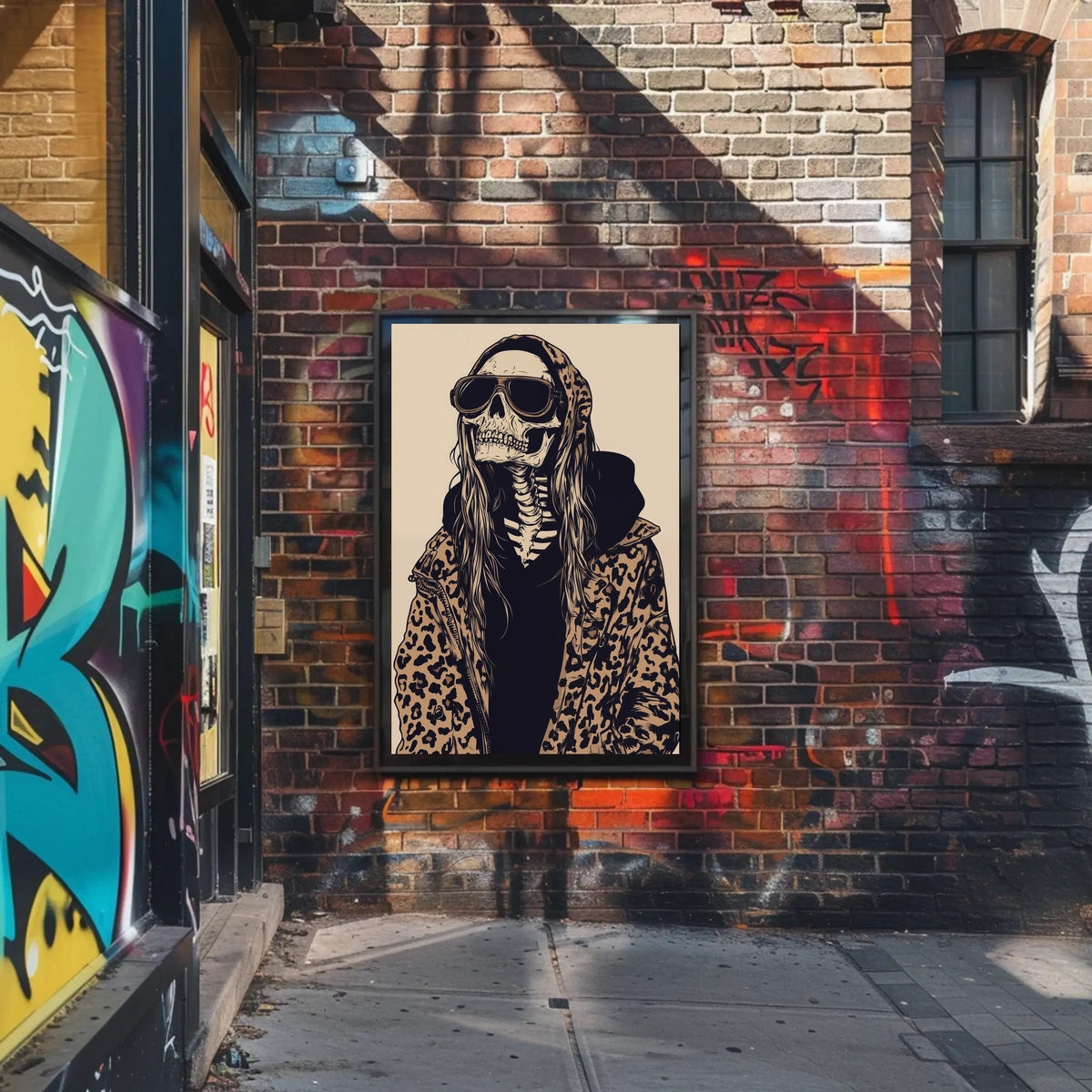 Skeleton Fashion Gothic Illustrative Bold Poster