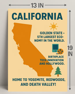 California The Golden State Poster PosterGoat