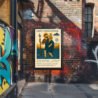 Saint Christopher Vintage Iconography in Mythology Poster