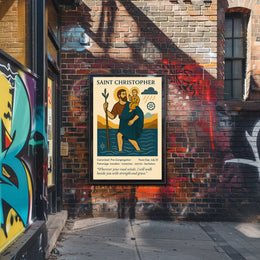 Saint Christopher Vintage Iconography in Mythology Poster