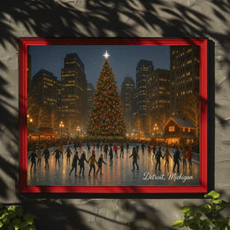 Winter Wonderland Detroit Cozy Photography Realism Poster