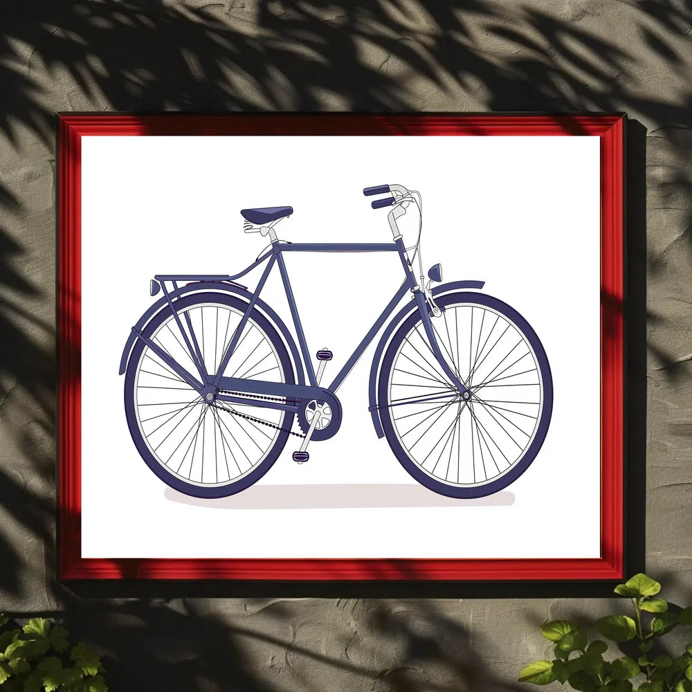 Vintage Bicycle Poster: Modern Retro Design