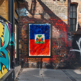 Vibrant Haitian Flag Poster