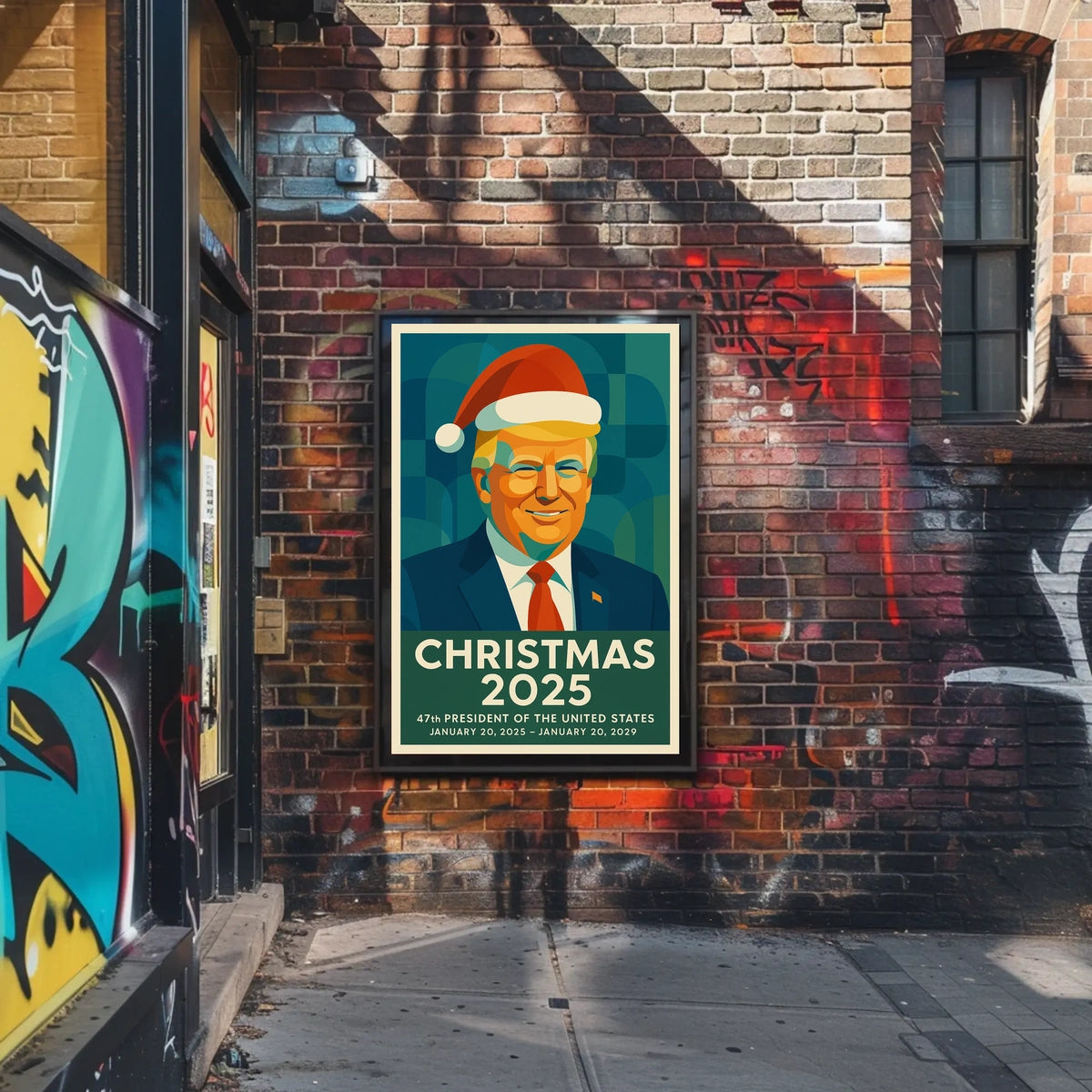 Santa Hat Political Poster Savors Christmas 2025 for Holidays