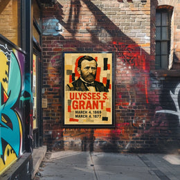 Ulysses S. Grant 18th President of the United States Layered paper Collage Poster